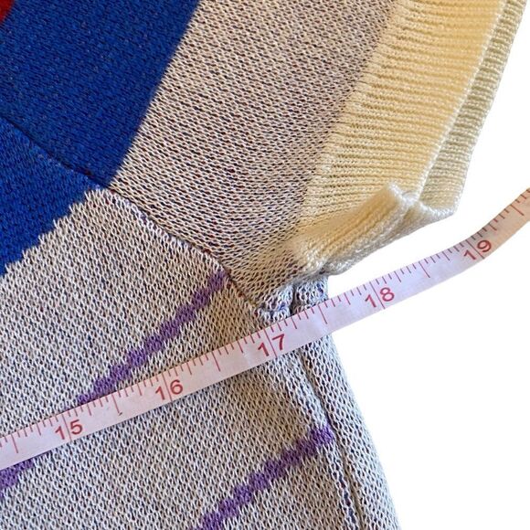 NWOT White Modcoth Chevron Pattern Cap Sleeve Sweater - Picture 9 of 12